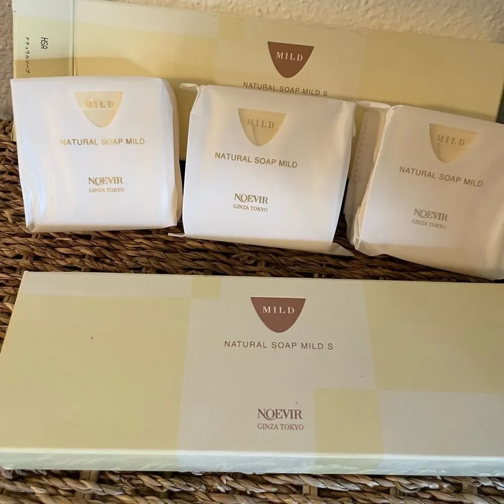 Noevir Ginza Tokyo Japan Mild Natural Soap Bars New in Packages 6 Bars Total
